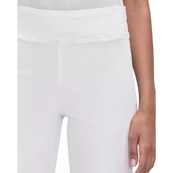 198$ FRAME Jet Set Wide Flare Leg Denim Crop Pull On Pants Women's Size 1 White - Picture 5 of 5